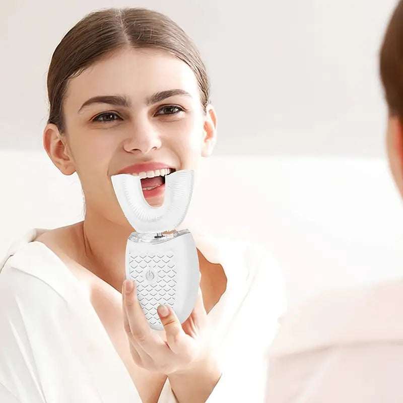 360° Ultrasonic U-Shaped Electric Toothbrush  Free Oral Cleaner for Full Mouth Care