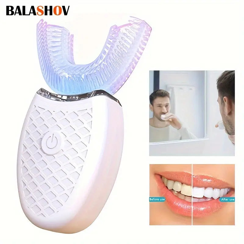 360° Ultrasonic U-Shaped Electric Toothbrush  Free Oral Cleaner for Full Mouth Care