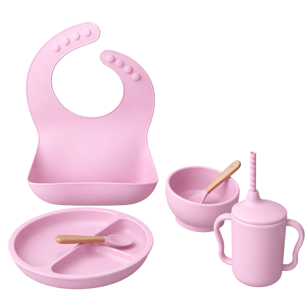 Silicone Suction Baby Feeding Plate Set